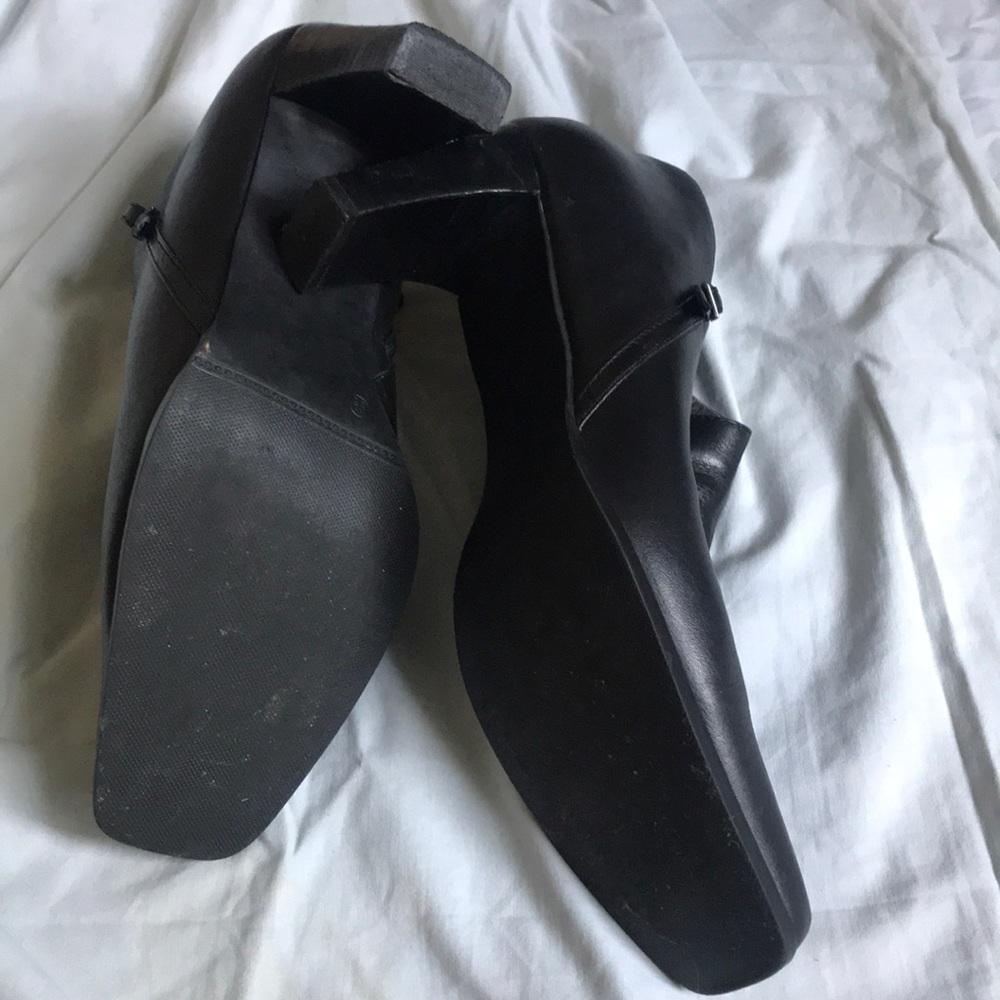 Black Leather Square Toe Ankle Boot - image 2